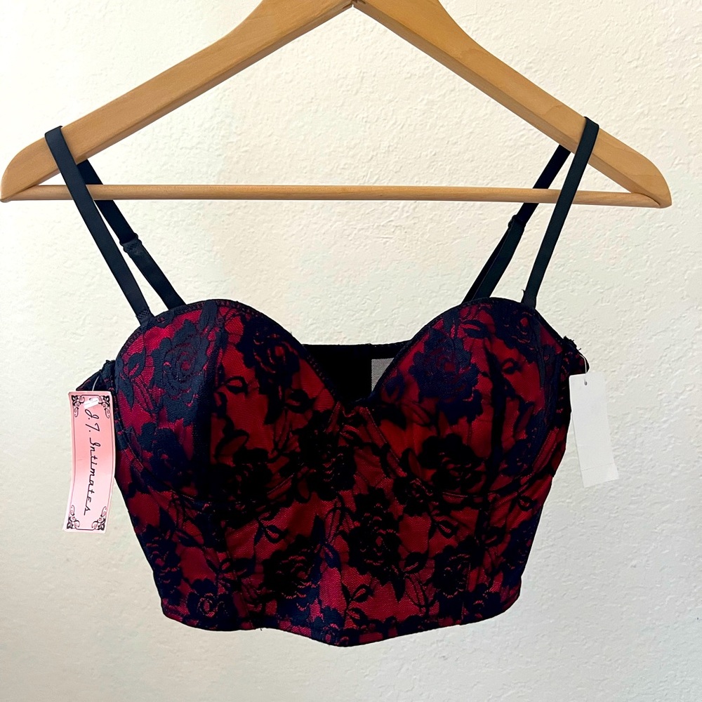 Red Black Lace Corset